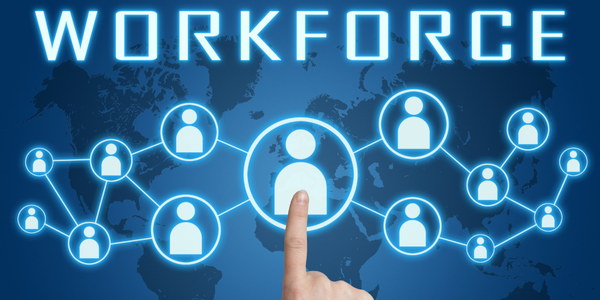 banner with the words workforce on it.