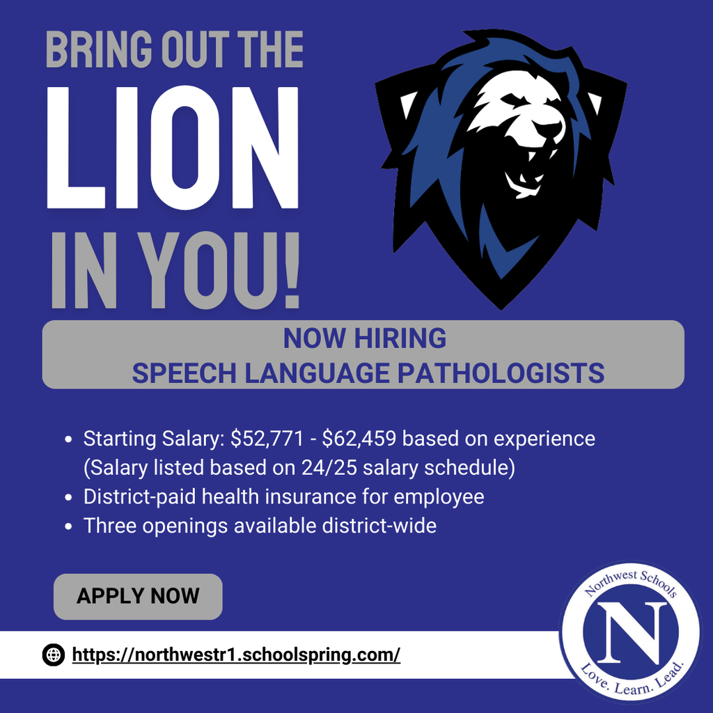 Northwest R-I is now hiring three Speech Language Pathologists.