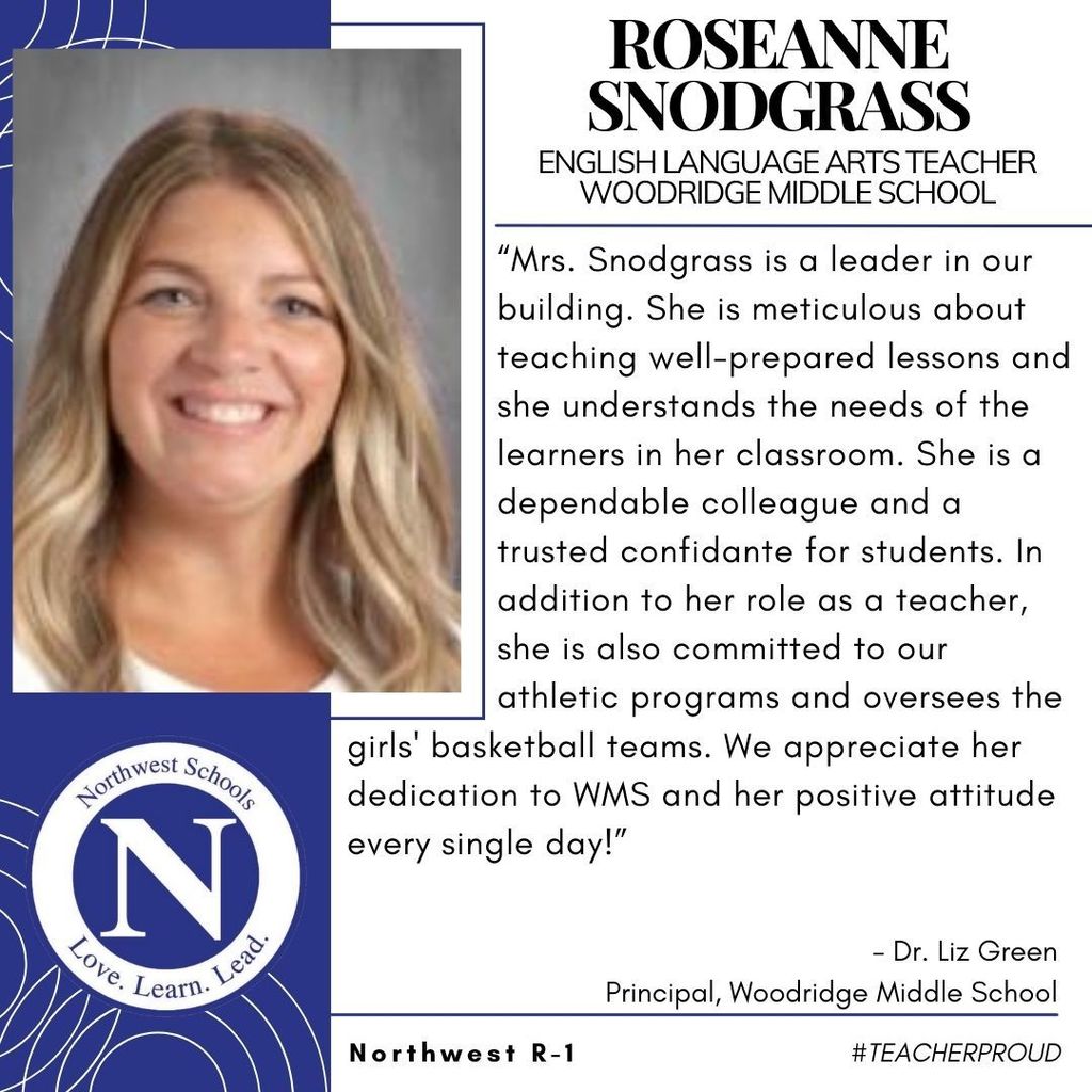 Roseanne Snodgrass Teacher Proud Tuesday
