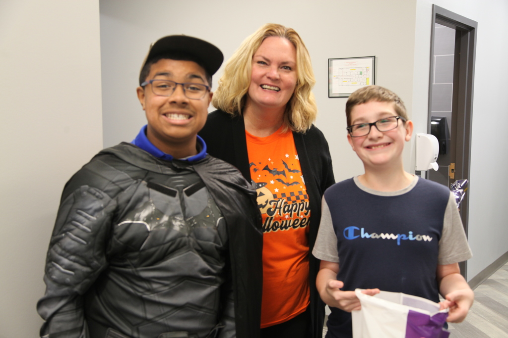 Valley Middle School RISE and NCAT students trick or treating at the Administrative Center today.