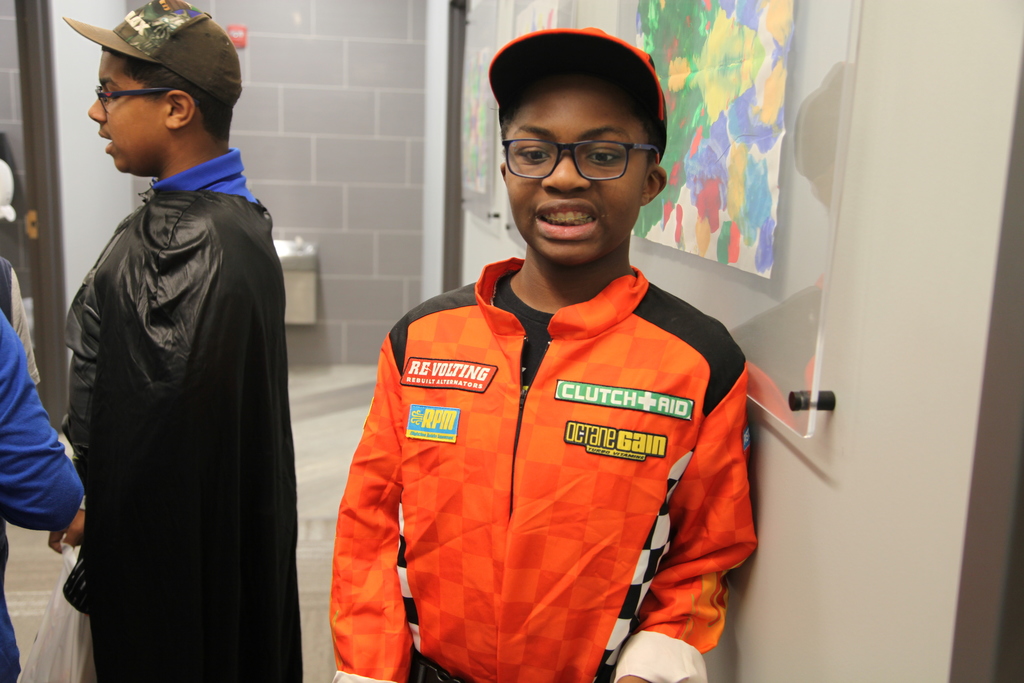 Valley Middle School RISE and NCAT students trick or treating at the Administrative Center today.