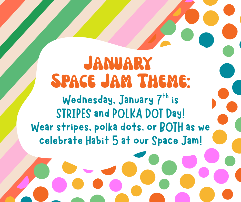 january space jam theme is stripes and polka dot day