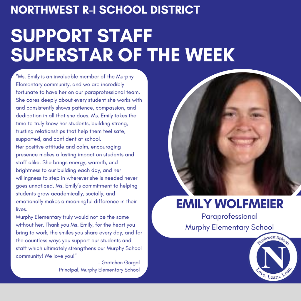 Emily Wolfmeier, Support Staff Superstar