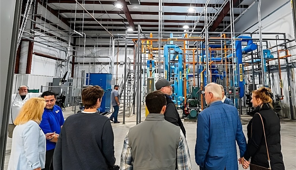 event attendees view the ammonia refrigeration equipment