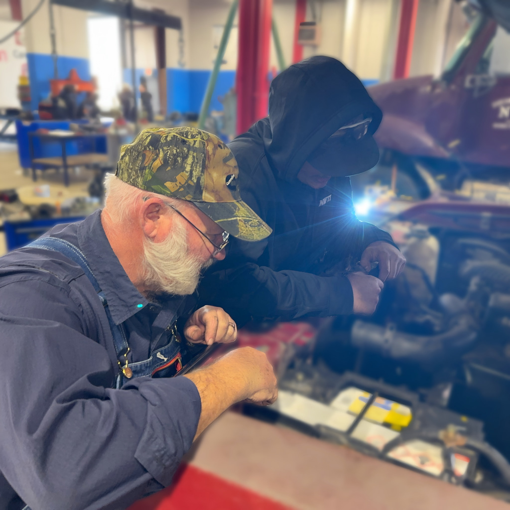 Diesel Tech student Justin Matkins works on a 1991 Dodge Pickup Truck