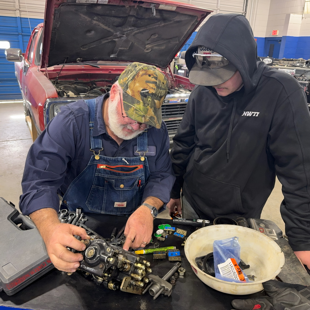 Diesel Tech student Justin Matkins works on a 1991 Dodge Pickup Truck