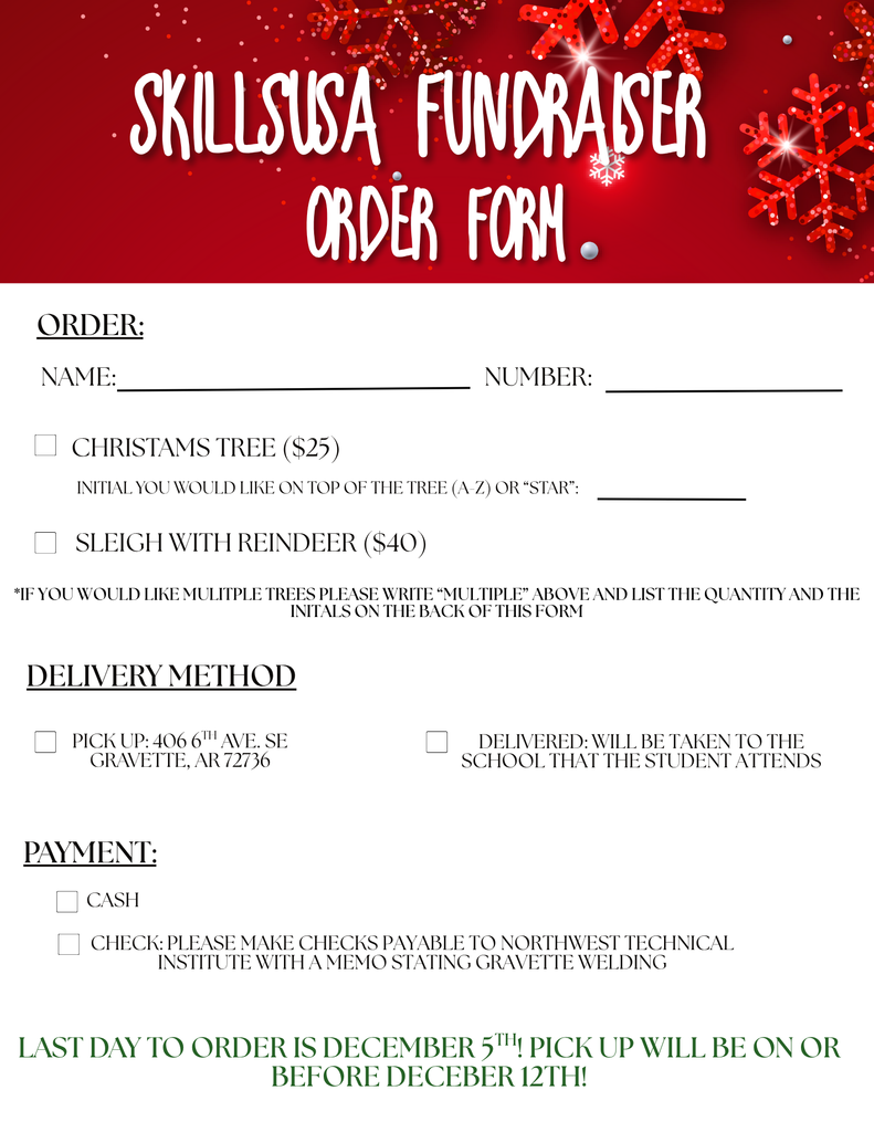 SkillsUSA Fundraiser Order Form
