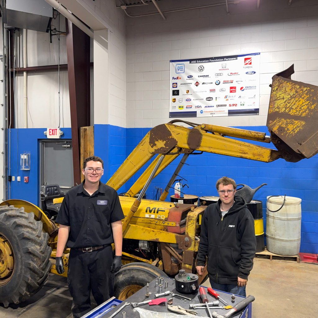 Diesel tech students doing project work