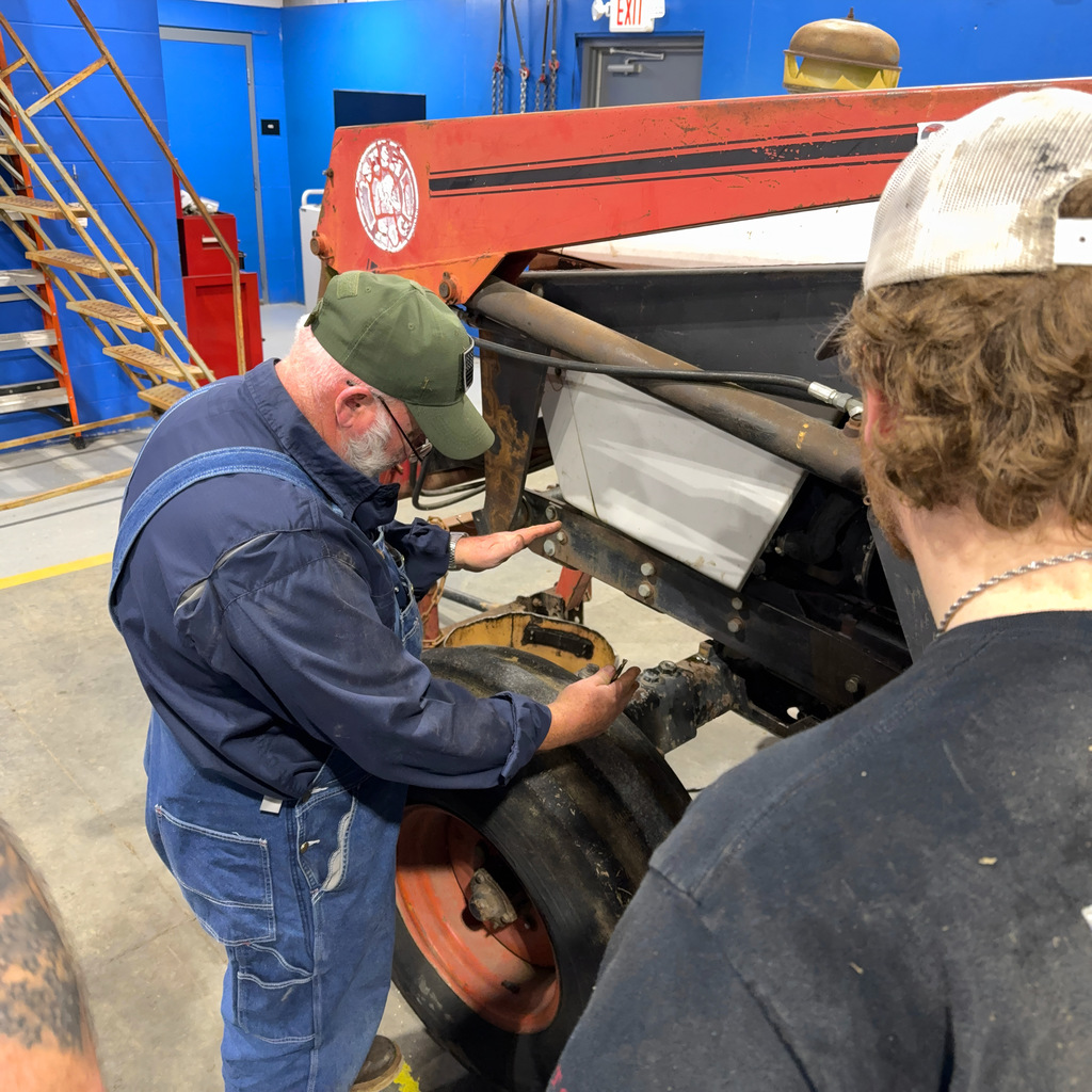 Diesel tech students doing project work