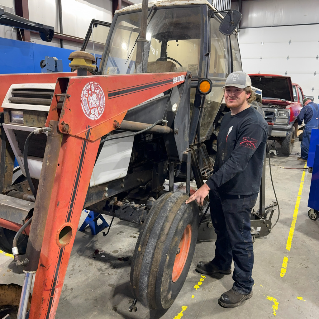 Diesel tech students doing project work