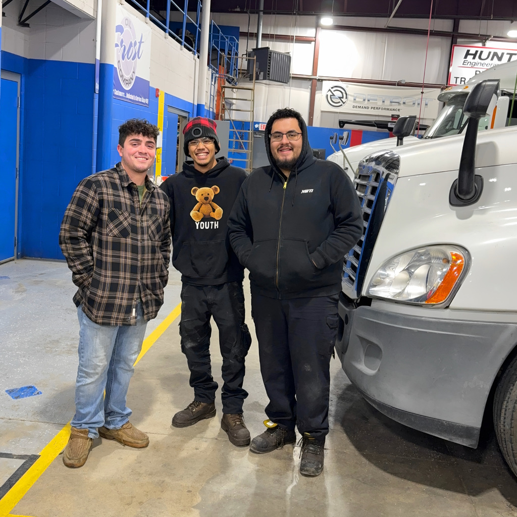 Diesel tech students doing project work