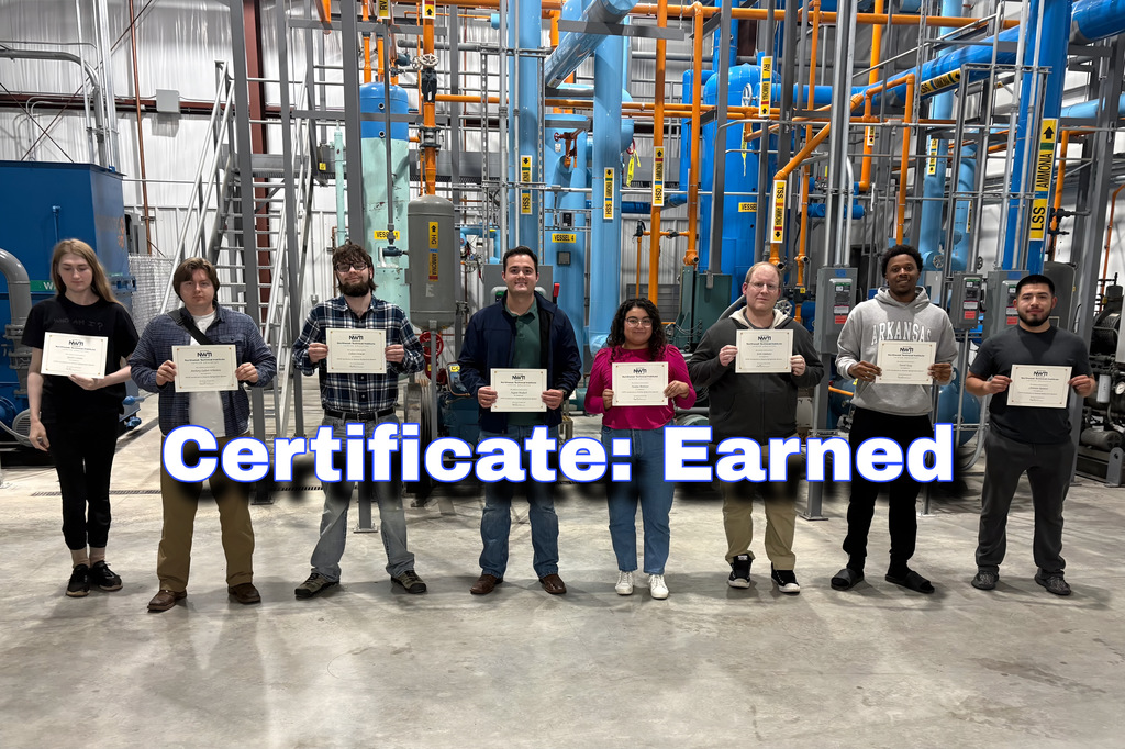 Intro to ammonia refrigeration students with their certificates