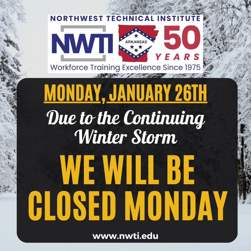 NWTI will be closed on Monday, January 26th due to the winter storm