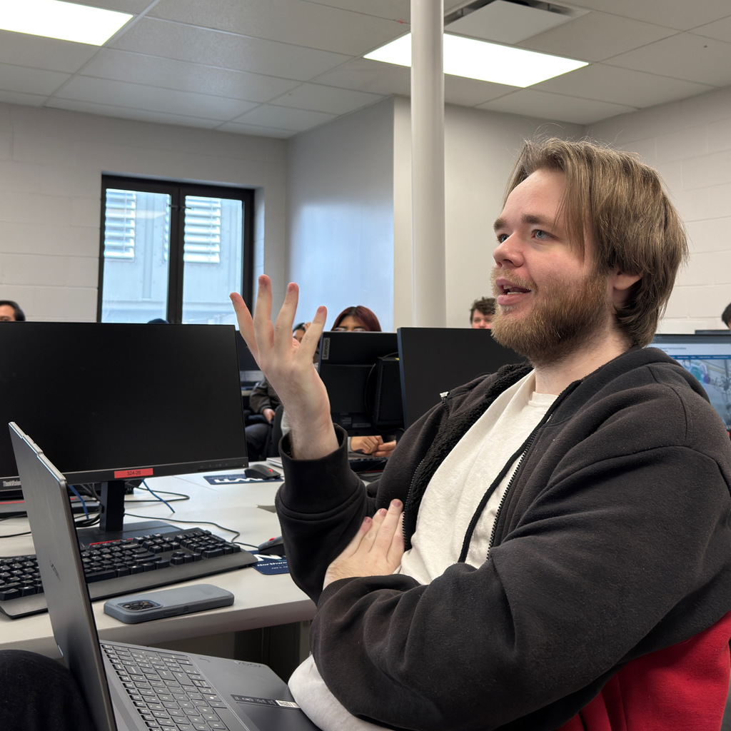 on wednesday, february fourth, former NWTI student A.J. Collins came to talk to our Info Systems class