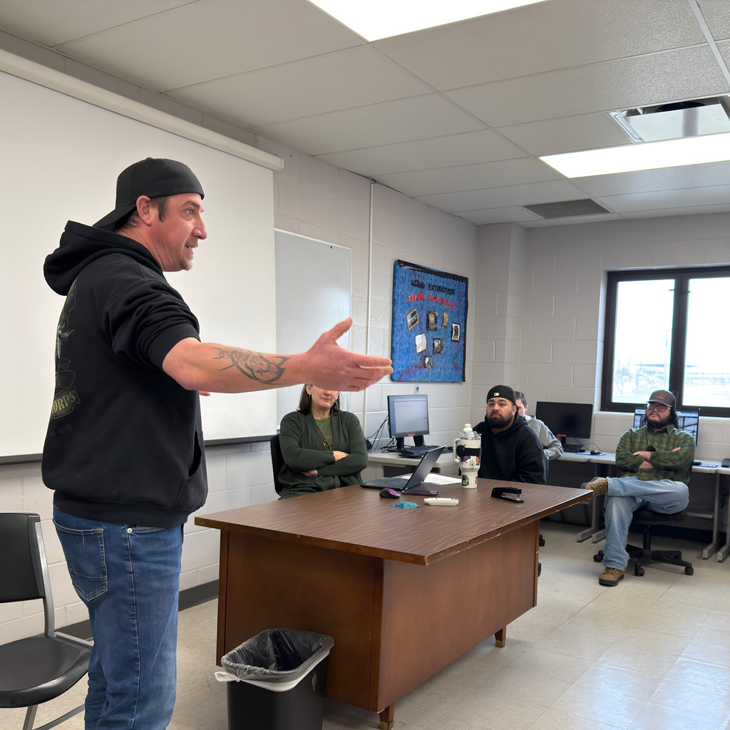 on wednesday, february fourth, former NWTI student A.J. Collins came to talk to our Info Systems class