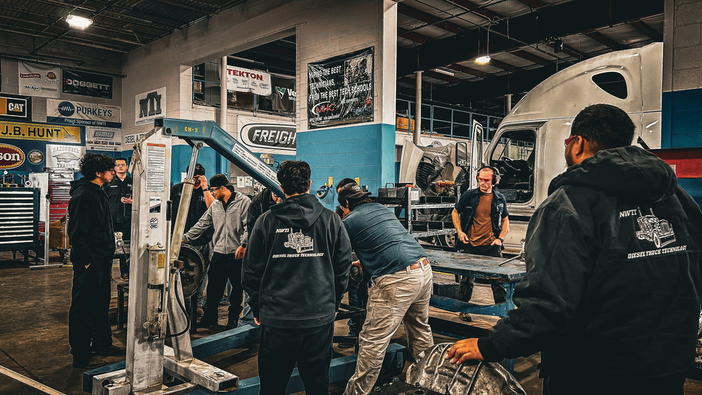 Friday, February 20th in the diesel truck tech shop