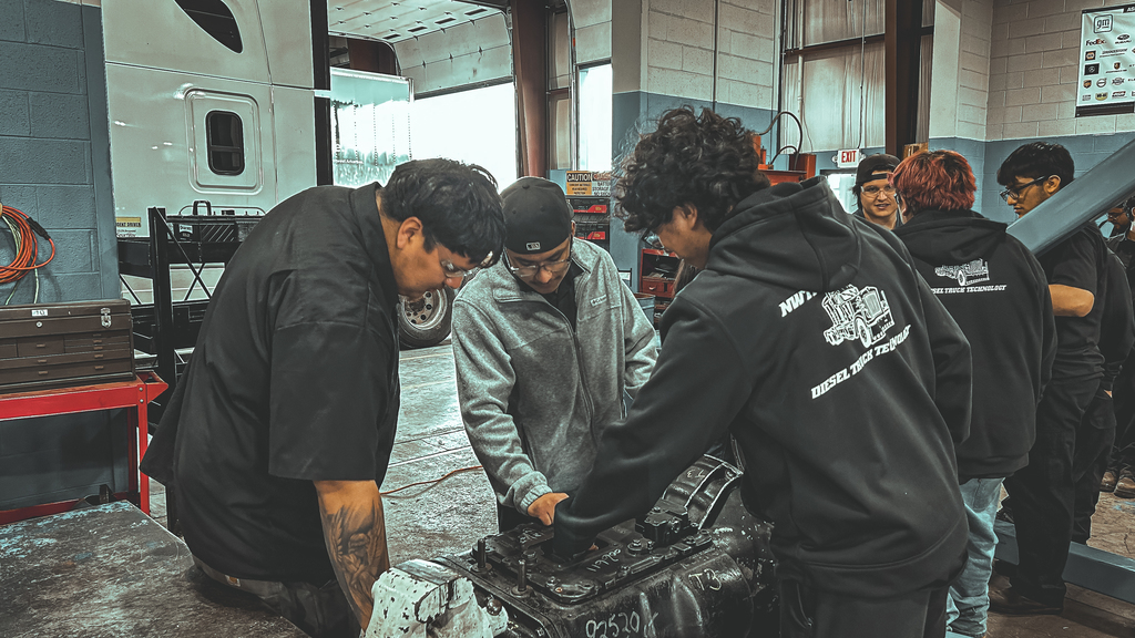 Friday, February 20th in the diesel truck tech shop