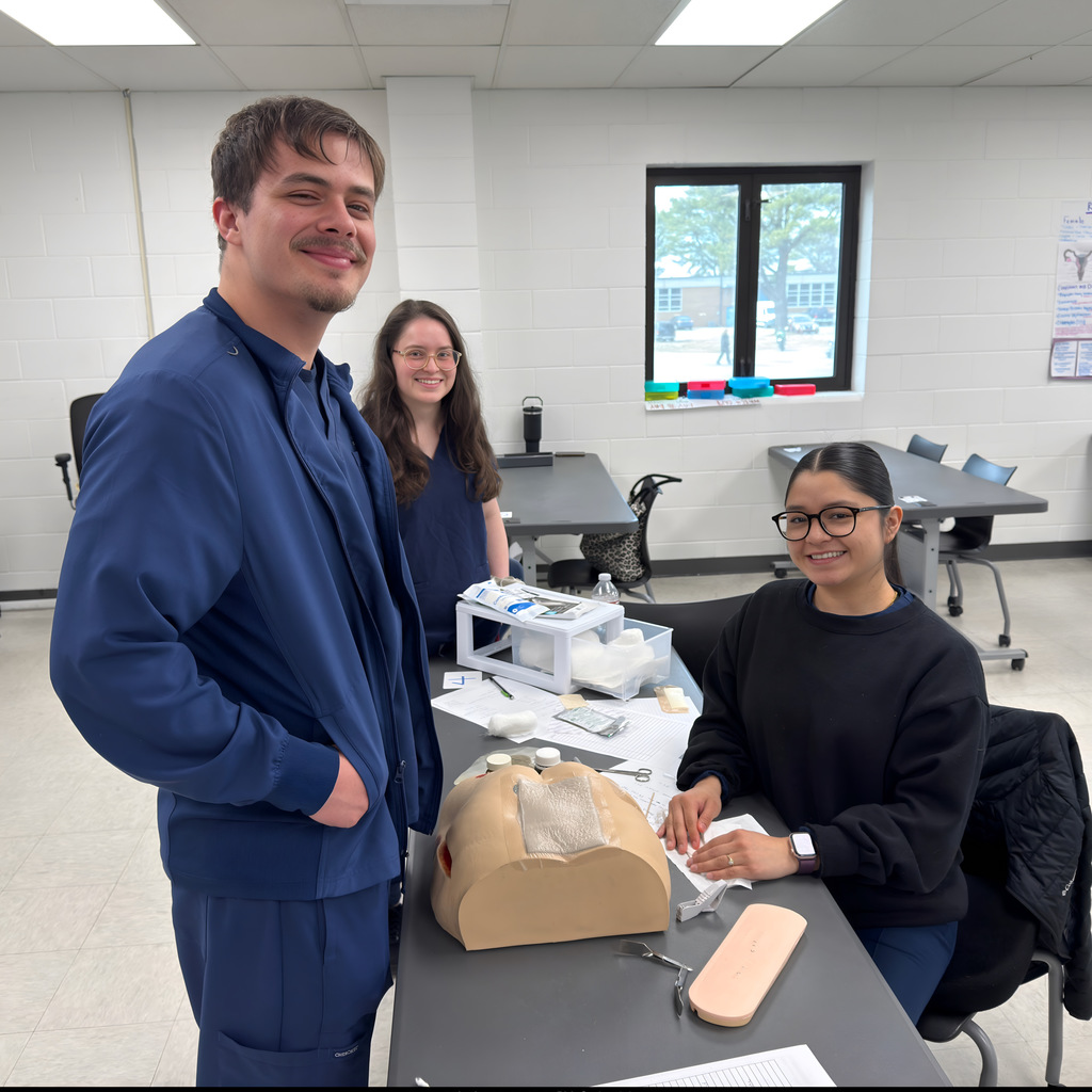 3 practical nursing students in the classroom
