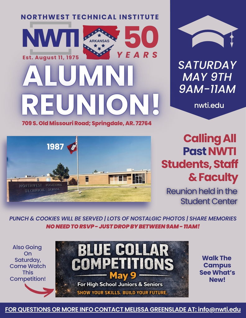 nwti alumni reunion happening on May 9th from 9am to 11am