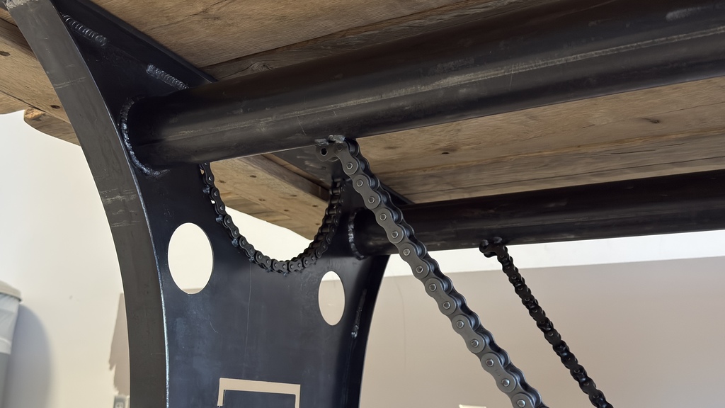 student welding project using different reclaimed materials