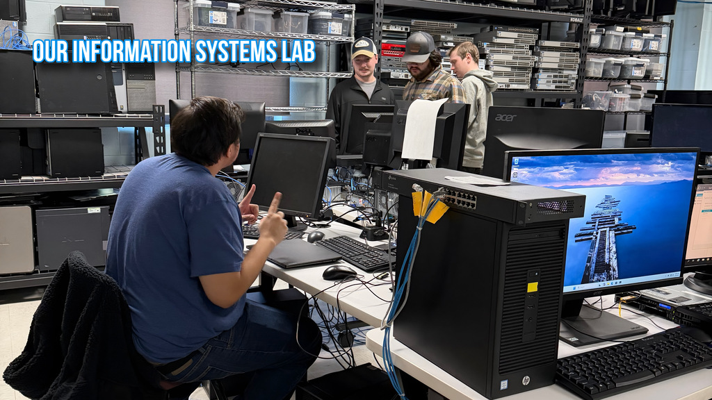Students working in our information systems lab