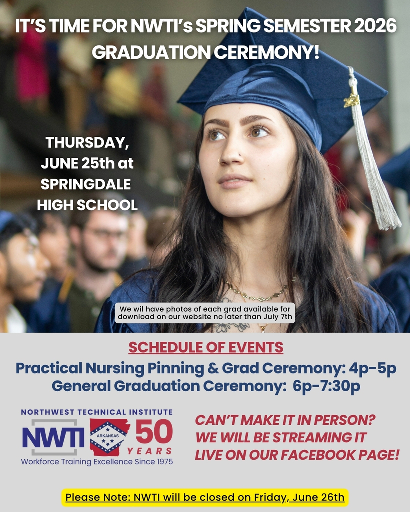 NWTI spring 2026 graduation announcement