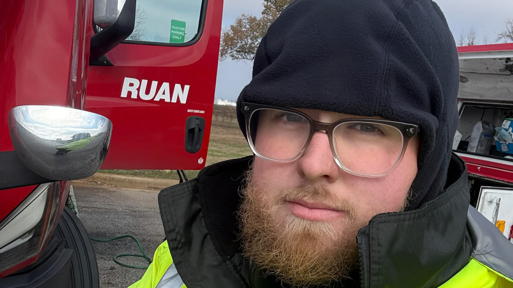 Former NWTI Diesel Tech student Jacob Grayson was Ruan's Top Tech of 2025