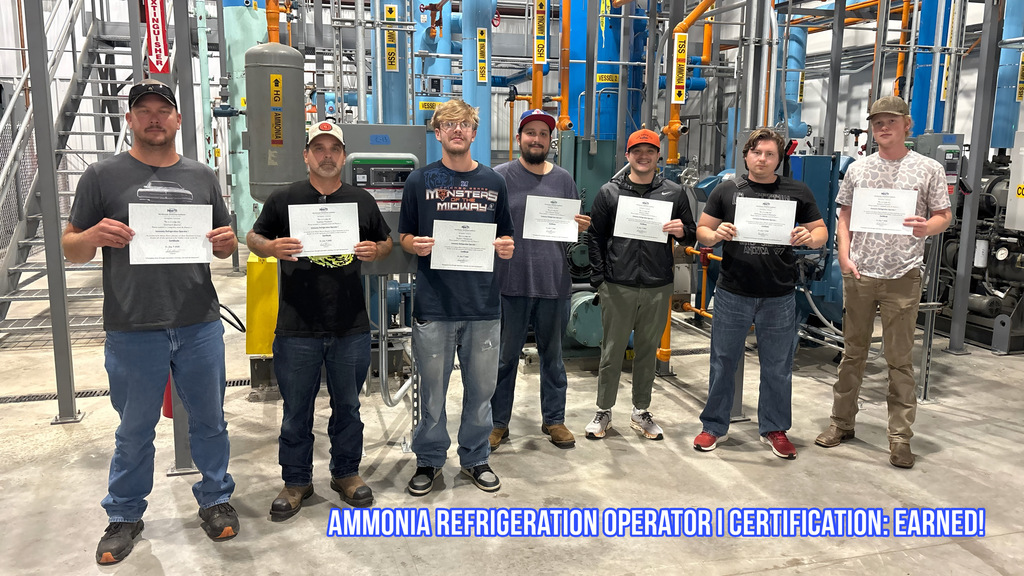 Ammonia refrigeration operator one grad class group photo