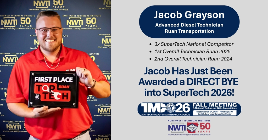 nwti graduate jacob grayson earns a direct bye into SuperTech 2026
