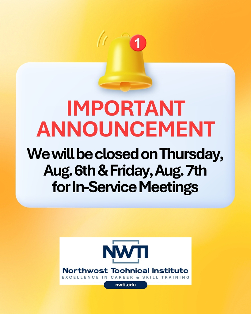 NWTI will closed on Thursday August 6th and Friday, August 7th