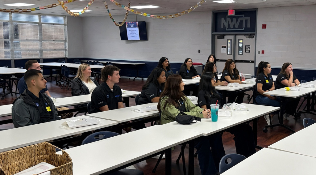 Arvest Bank leadership group visits NWTI for a tour and information session.