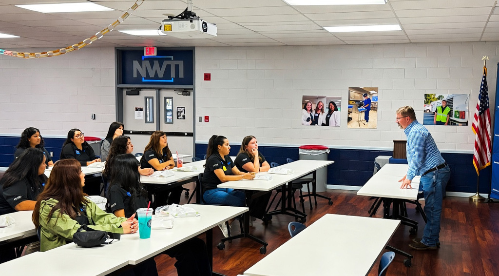 Arvest Bank leadership group visits NWTI for a tour and information session.