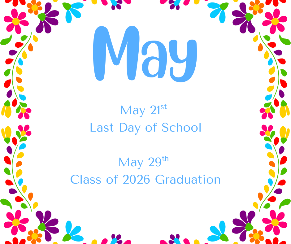 graphic image of important dates to remember for may