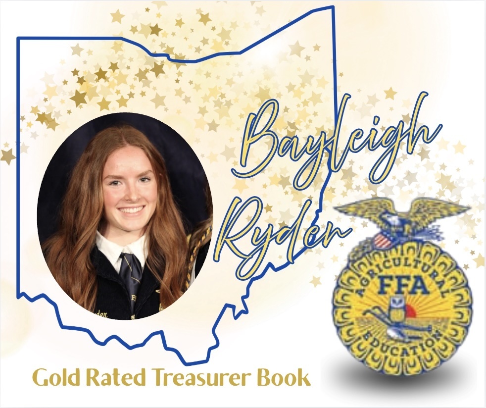 graphic image of FFA treasurer receiving gold rated book