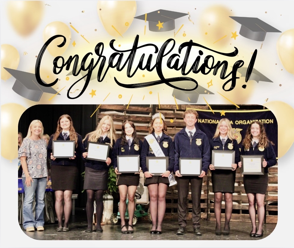 graphic image of ffa seniors who received scholarships