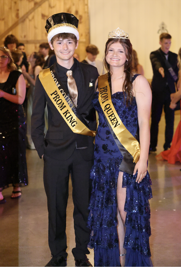 graphic image of prom king and queen