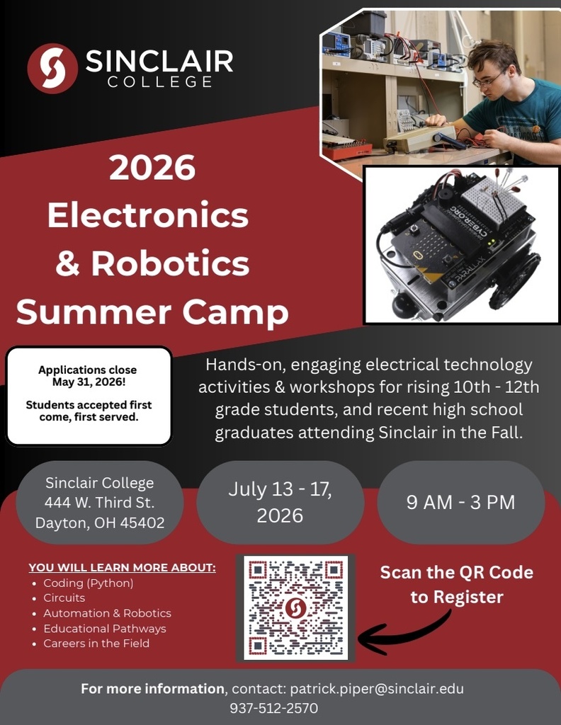 graphic image of summer robotics and electronic camp