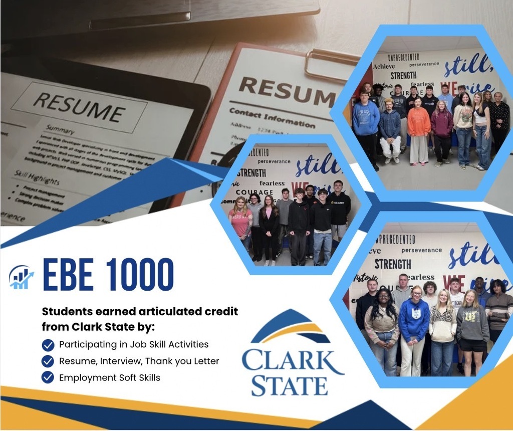 graphic image of english students earning clark state credits