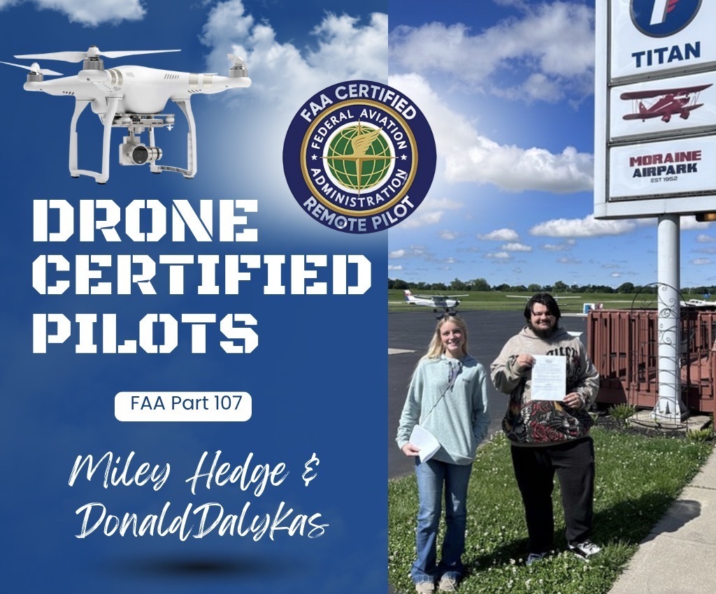 graphic image of students who received their drone pilot certifications