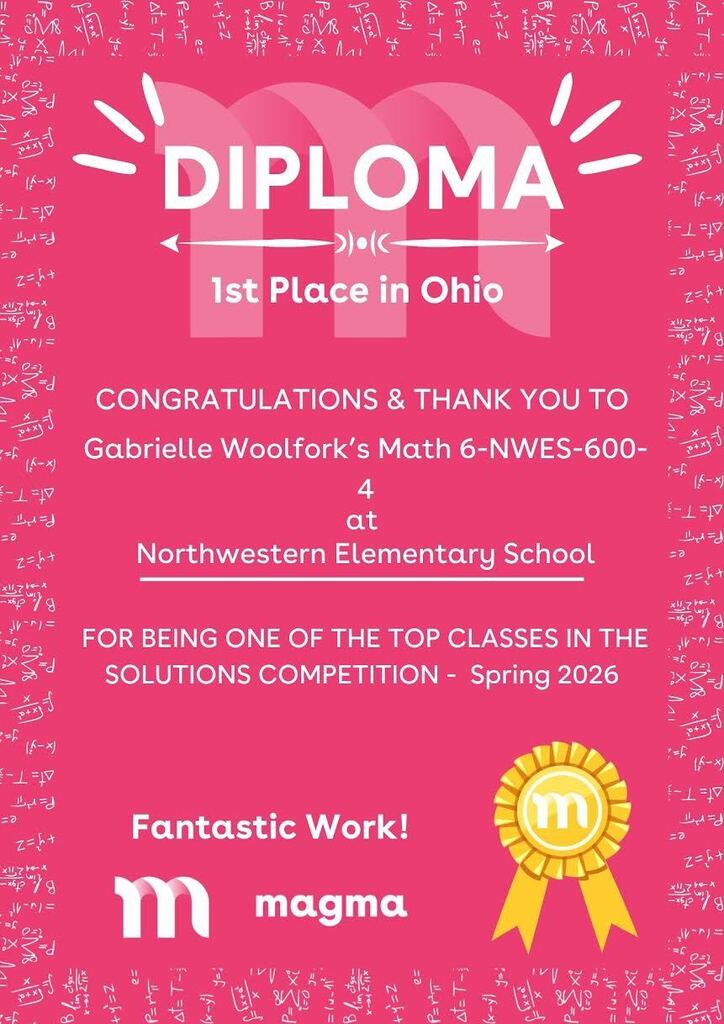 graphic image of math diploma earned by 6th graders