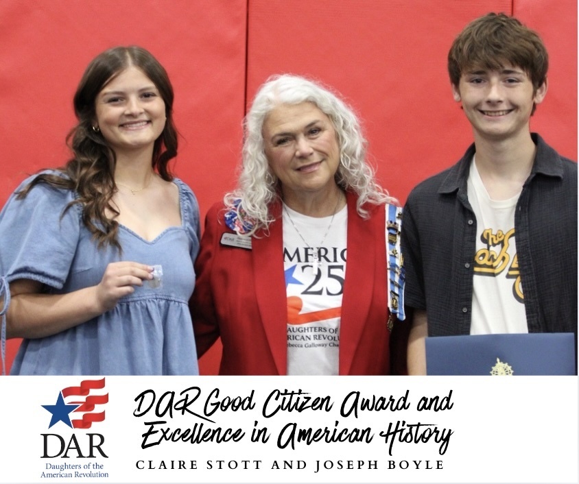 graphic image of DAR good citizen award and excellence in american history winners