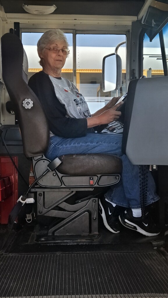 graphic image of retiring bus driver