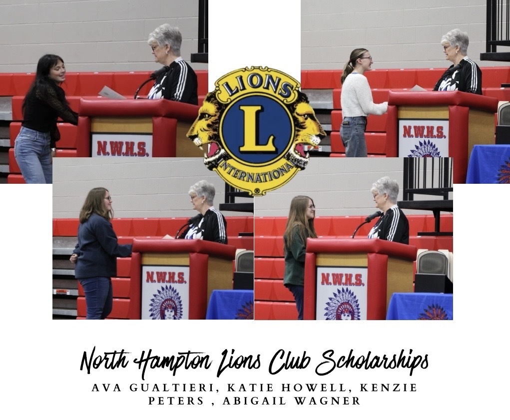 graphic image of north hampton lions club scholarship recipients