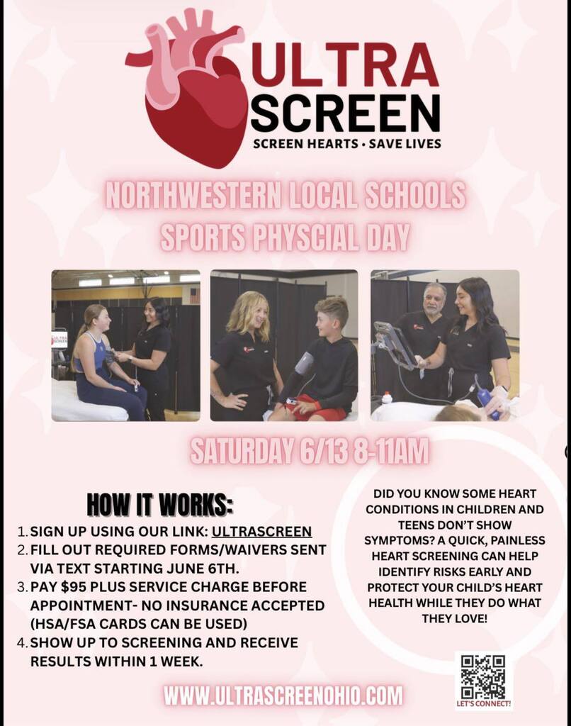 graphic image of heart screening for students