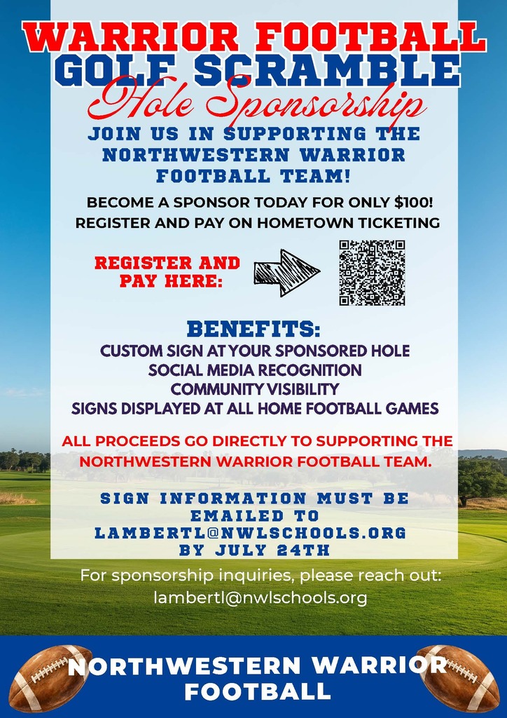 graphic image of warrior football golf scramble