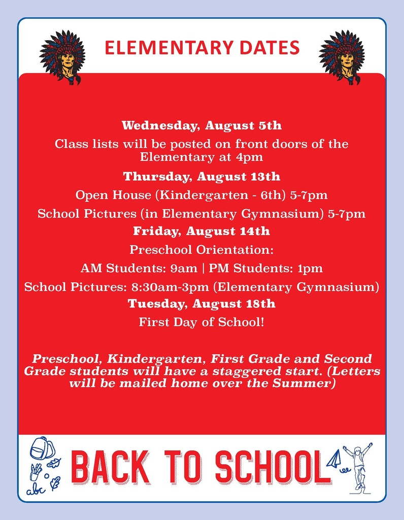 graphic image of elementary back to school dates