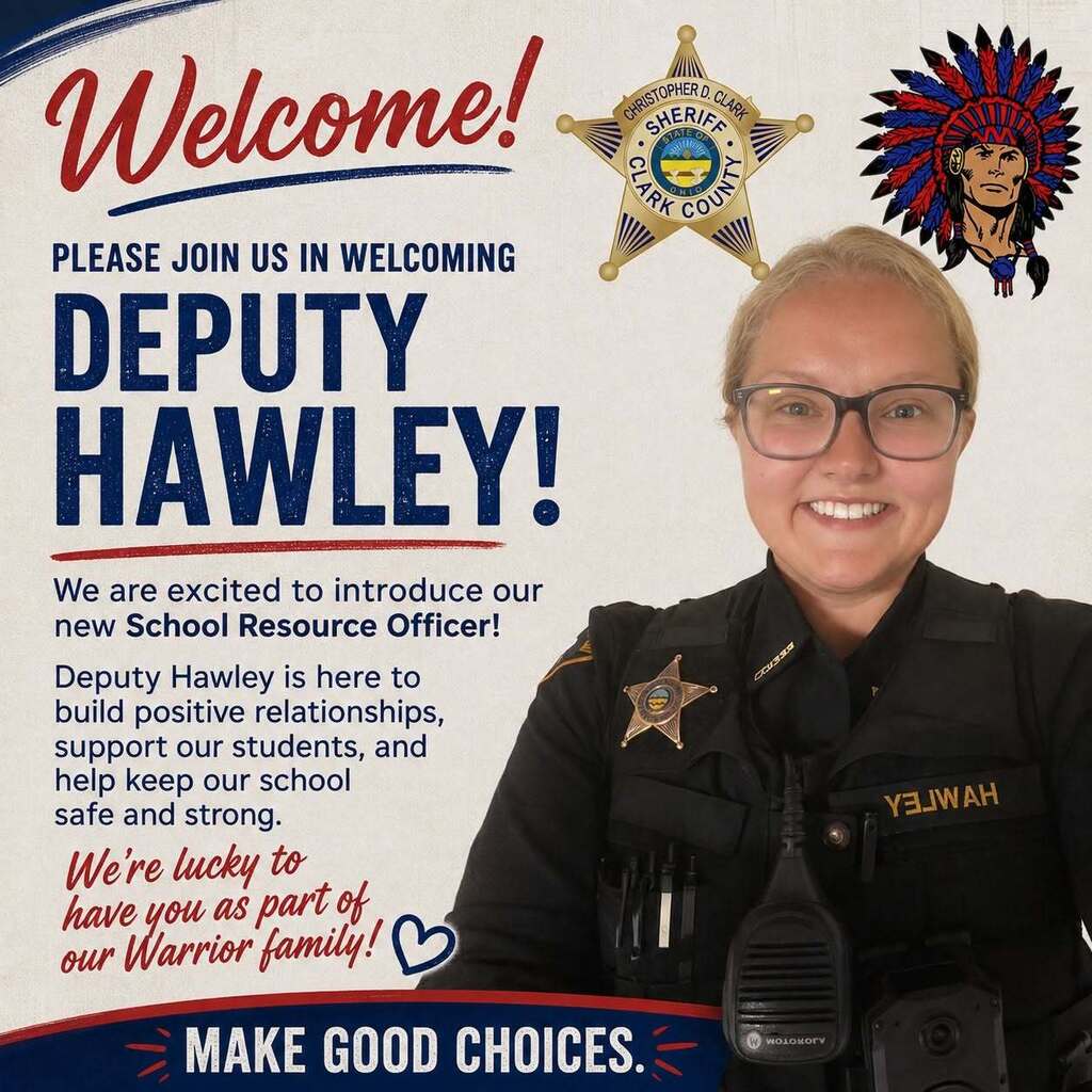 graphic image of our new school resource officer, deputy hawley