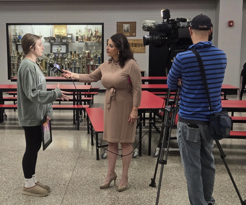 Emerson Swanson being interviewed by Erie News Now