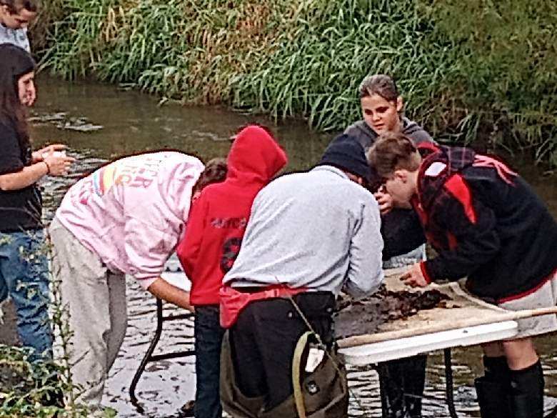students learning about watershed