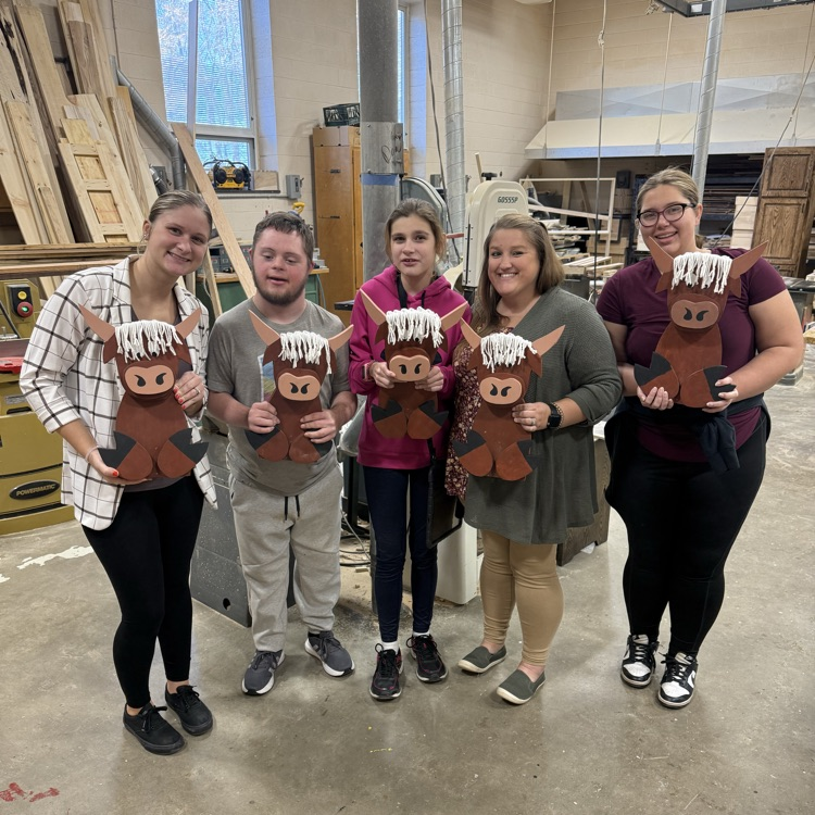 life skills students with the highland cow project